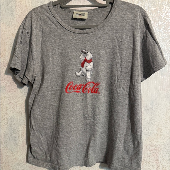 Coca-Cola Gray Tee with Red Logo and Polar Bear, Sz Medium - Picture 1 of 4